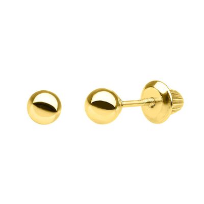 Children's Ball Stud Earrings in 14K Yellow Gold