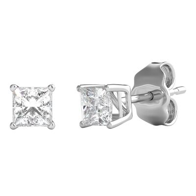 Diamond Princess-Cut Solitaire Stud Earrings (1/2 ct. tw.)