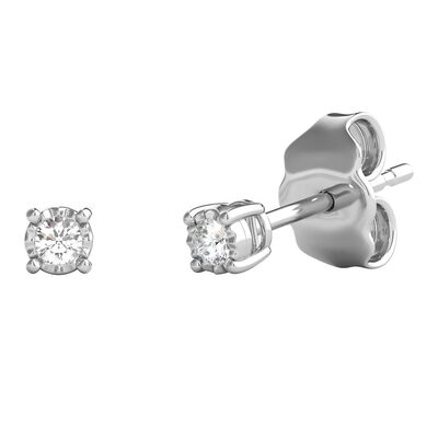 1/20 ct. tw. Diamond Illusion Stud Earrings in Sterling Silver