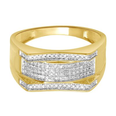 Men's 1/5 ct. tw. Diamond Ring in 10K Yellow Gold, 10.8MM