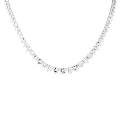 Lab Created White Sapphire Necklace in Sterling Silver
