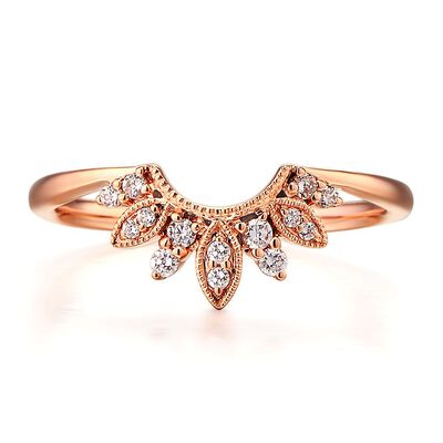 1/7 ct. tw. Diamond Contour Band in 14K Rose Gold