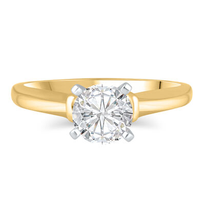 Diamond Accent Semi-Mount Engagement Ring in 14K Yellow Gold (Setting Only)