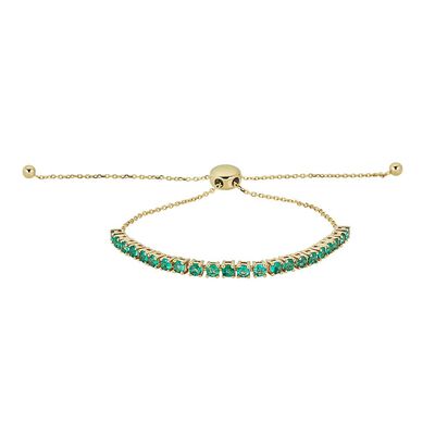 Emerald Bolo Bracelet in 10K Yellow Gold