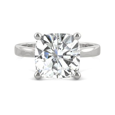 Cushion-Cut Moissanite Solitaire Ring in 14K White Gold (4 ct.)