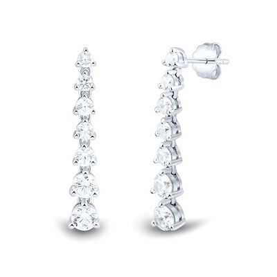 Light Heart® 1 1/4 ct. tw. Lab Grown Diamond Dangle Earrings in 14K White Gold