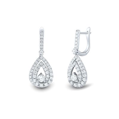 Light Heart® 1 1/2 ct. tw. Lab Grown Diamond Dangle Earrings in 14K White Gold