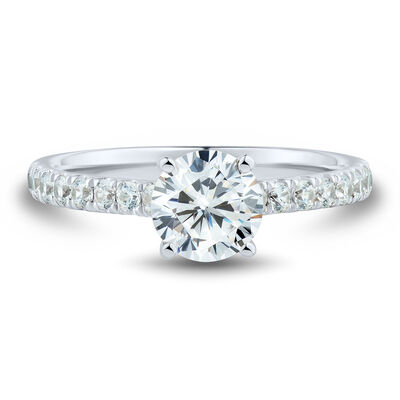 Lab Grown Diamond Side-Stone Engagement Ring in 14K White Gold (1 1/3 ct. tw.)