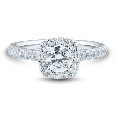 Lab grown diamond halo engagement ring (1 1/4 ct. tw.)