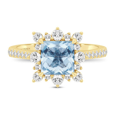 Kate Aquamarine & Diamond Engagement Ring in 14K Gold (3/4 ct. tw.)
