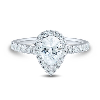 Lab grown diamond pear-shaped engagement ring (1 1/4 ct. tw.)