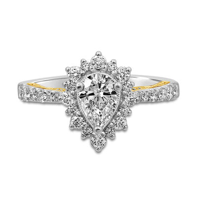 Lucille Pear-Shaped Diamond Engagement Ring in 14K White Gold (1 1/7 ct. tw.)