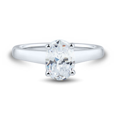 lab grown diamond oval-cut solitaire engagement ring in 14k white gold (1 1/2 ct.)
