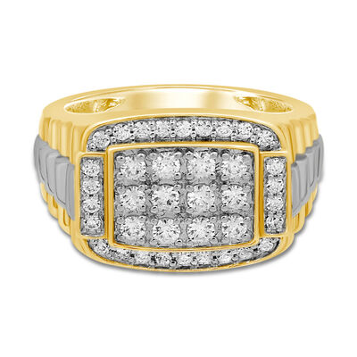 Men's 1 ct. tw. Diamond Ring in 10K White & Yellow Gold