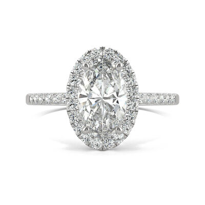 Moissanite Oval Halo Ring in 14K White Gold (2 5/8 ct. tw.)