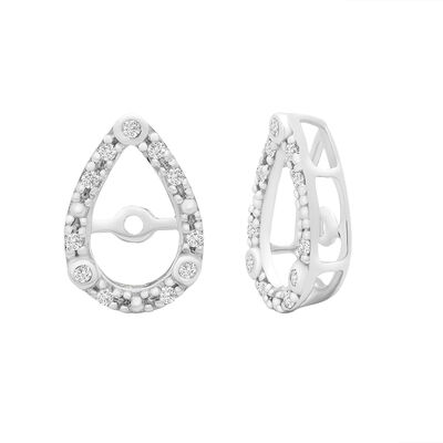Pear-Shaped Diamond Earring Jackets in 10k White Gold (1/10 ct. tw.)