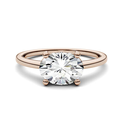 Oval Moissanite Solitaire Ring in 14K Rose Gold (2 1/10 ct.)