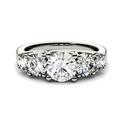 Five-Stone Moissanite Ring in 14K White Gold (2 1/3 ct. tw.)