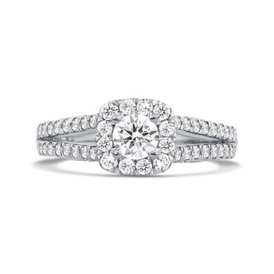 Willow Cushion Halo Lab Grown Diamond Engagement Ring in Platinum (1 1/4 ct. tw.)