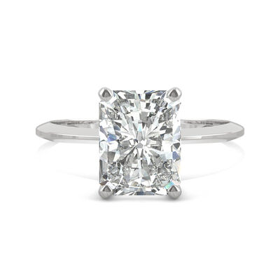 Radiant-Cut Moissanite Ring with Knife-Edge Band in Platinum (2 3/4ct.)