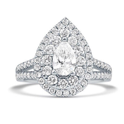 Bardot Pear-Shaped Lab Grown Diamond Engagement Ring in Platinum (2 ct. tw.)