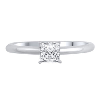 lab grown diamond princess-cut solitaire engagement ring in 14k white gold (3/4 ct.)