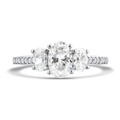 Aspen Oval Lab Grown Diamond Engagement Ring in Platinum (1 3/4 ct. tw.)