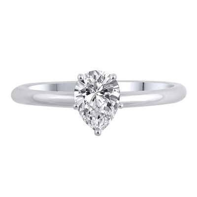 Lab Grown Diamond Pear-Shaped Solitaire Engagement Ring in 14K White Gold (1 1/2 ct.)
