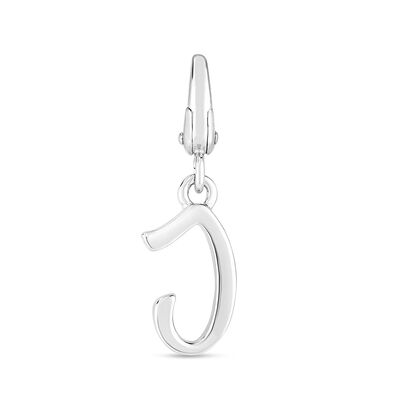 Letter J Charm in Sterling Silver