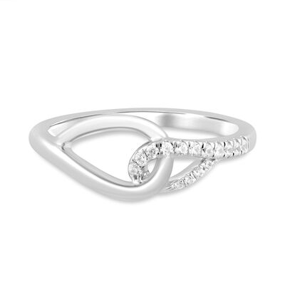 Lab Grown Diamond Ring with Locked Loops in 10K White Gold (1/10 ct. tw.)