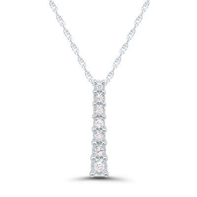 Journey Diamond Pendant with Illusion Setting in 10K White Gold (1/10 ct. tw.)