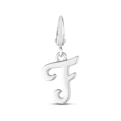 Letter F Charm in Sterling Silver