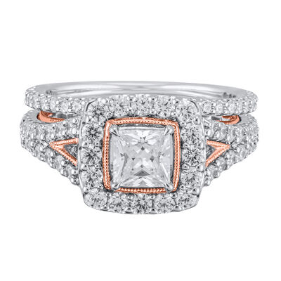 Lab Grown Diamond Princess-Cut Bridal Set in 14K White Gold (2 1/2 ct. tw.)