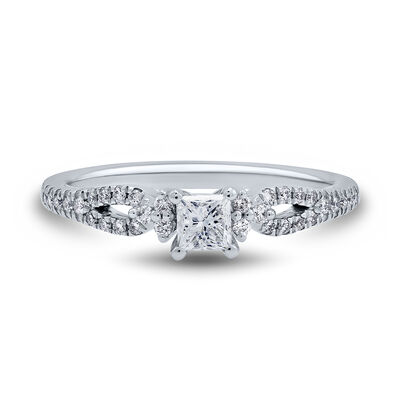 Princess-Cut Diamond Engagement Ring in 14K White Gold (1/2 ct. tw.)