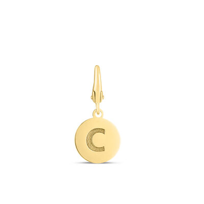 Initial Charm Disc with Letter “C” in 10K Yellow Gold