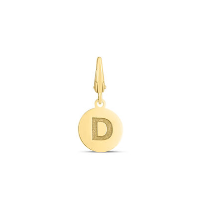 Initial Charm Disc with Letter “D” in 10K Yellow Gold