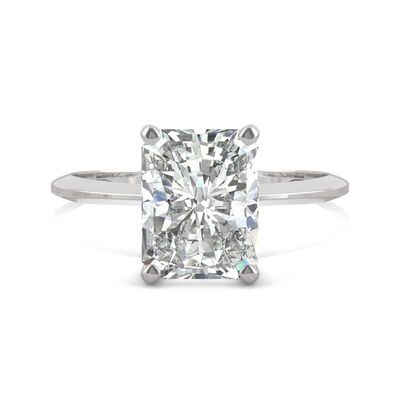 Radiant-Cut Moissanite Ring with Knife-Edge Band in 14K White Gold (2 ct.)