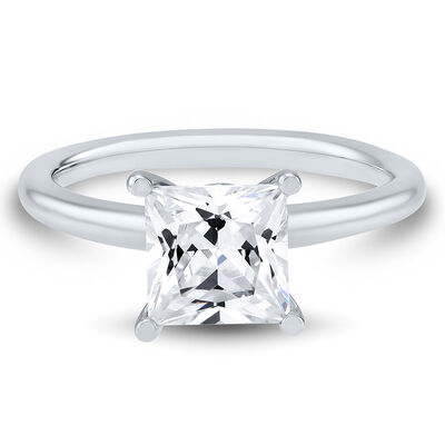 Lab Grown Diamond Princess-Cut Solitaire Engagement Ring in 14K White Gold (2 ct.)