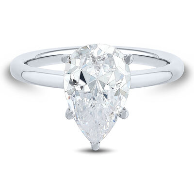Lab Grown Diamond Pear-Shaped Solitaire Engagement Ring in 14k white gold (2 ct.)