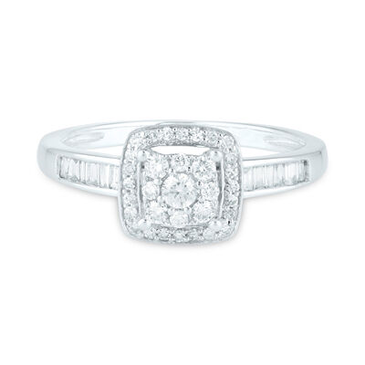 Diamond Composite Engagement Ring in 10K White Gold (3/8 ct. tw.)