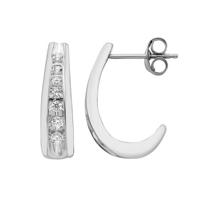 Diamond J-Hoop Earrings (1/5 ct. tw.)