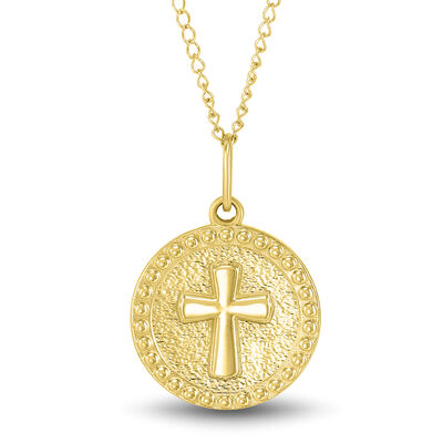 Children’s Cross Medallion in 14K Yellow Gold