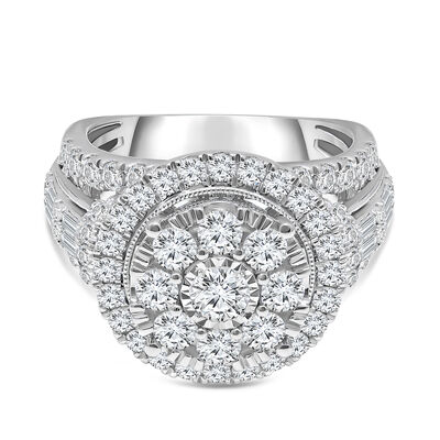 Lab Grown Multi-Diamond Engagement Ring in 10K White Gold (3 ct. tw.)