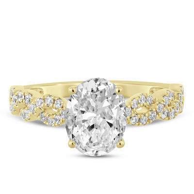 1/2 ct. tw. Lab Grown Diamond Semi-Mount Engagement Ring in 14K Yellow Gold (Setting Only)
