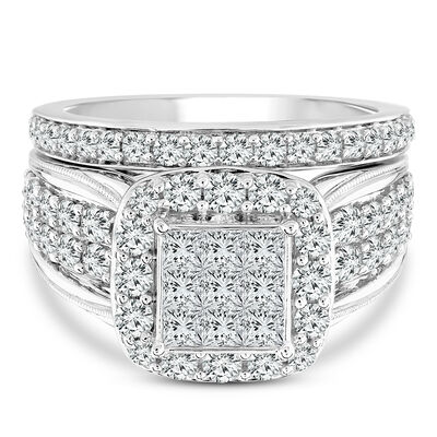 Diamond Composite Engagement Ring Set in 14K White Gold (2 ct. tw.)