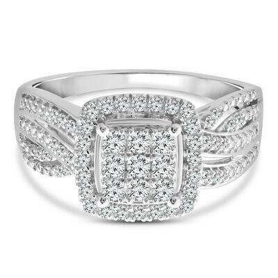 Diamond Engagement Ring in 10K White Gold (1/2 ct. tw.)  