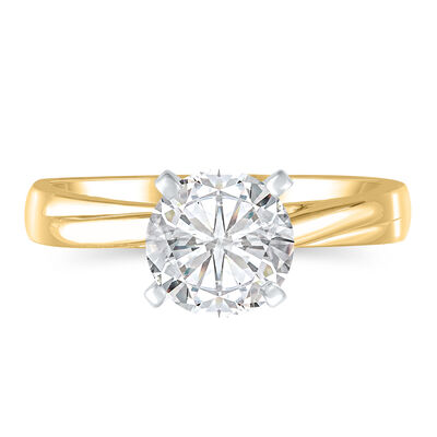 Single Twist Semi-Mount Engagement Ring in 14K Yellow Gold (Setting Only)