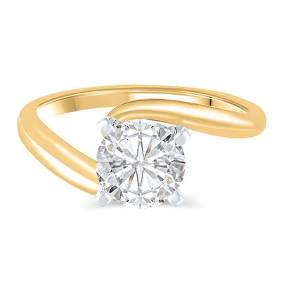 Swirl Semi-Mount Engagement Ring in 14K Yellow Gold (Setting Only)