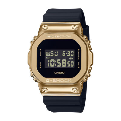 Men’s 5600-Series Watch with Yellow Gold-Tone Case and Black Resin Strap