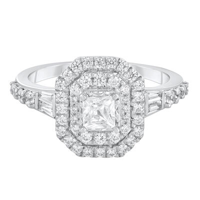Diamond Halo Engagement Ring in 10K White Gold (1 ct. tw.)